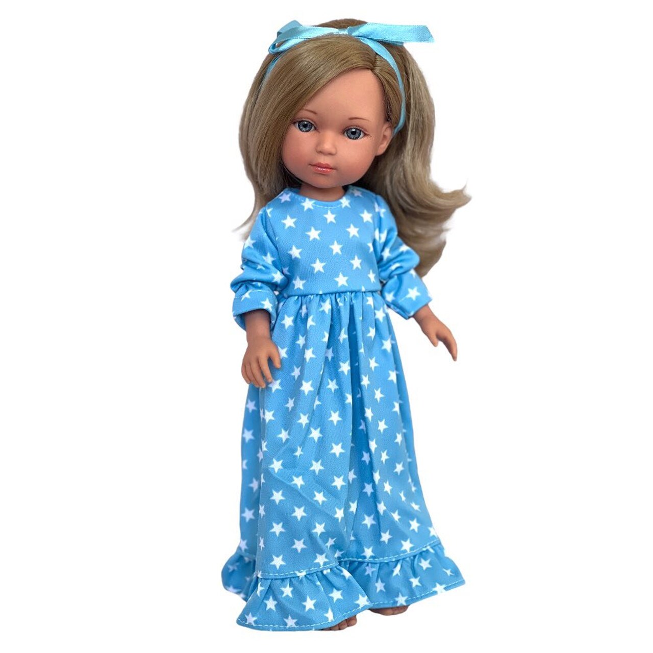 14 Inch Doll Clothes | Blue Star Long Nightgown for 14-Inch Dolls